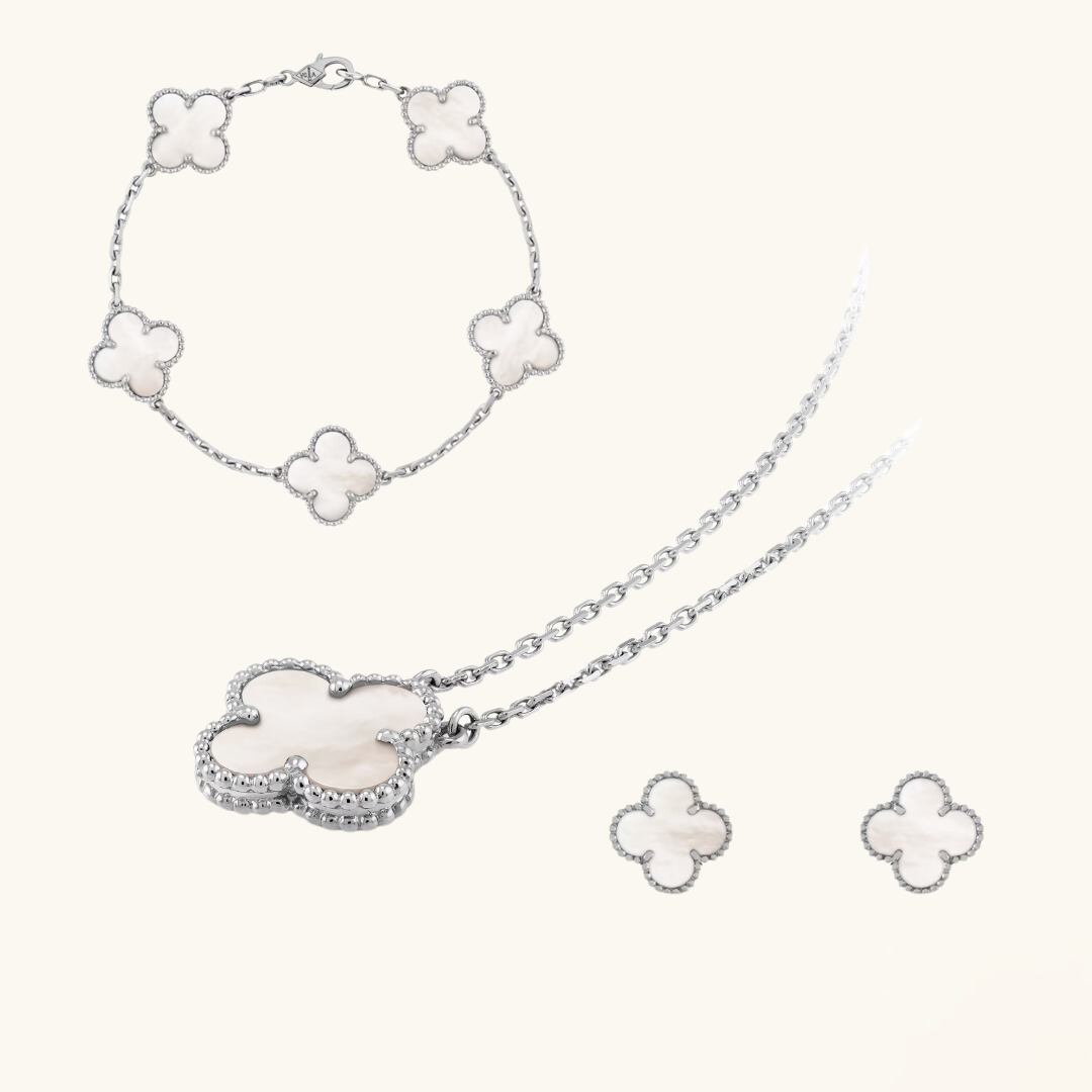 CLOVER | Schmuckset Premium Weiß Bundle