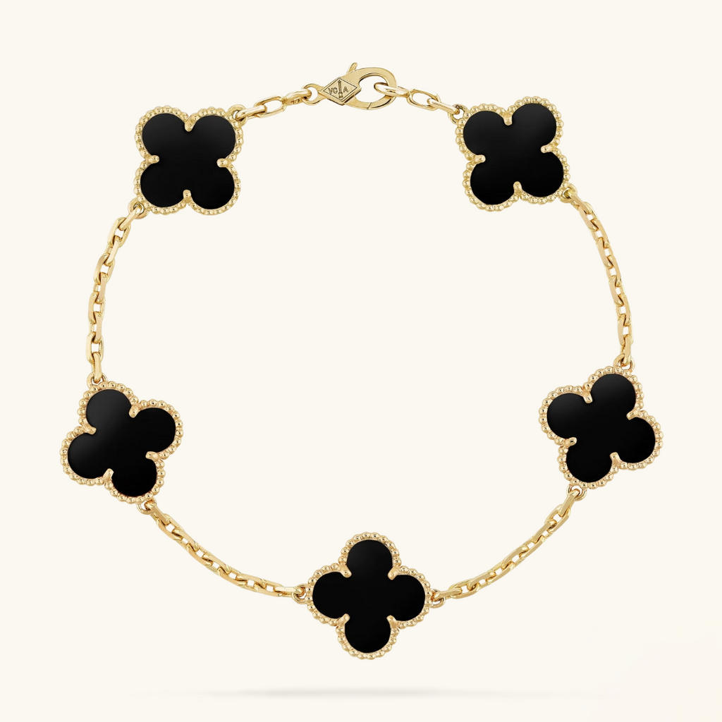 CLOVER | Armband Schwarz/Gold