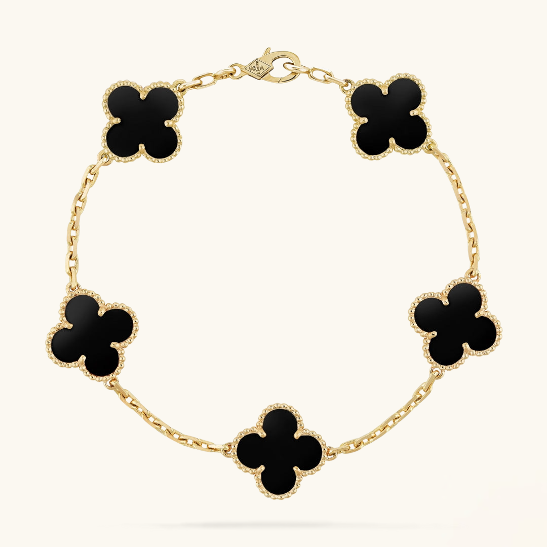 CLOVER | Armband Schwarz/Gold