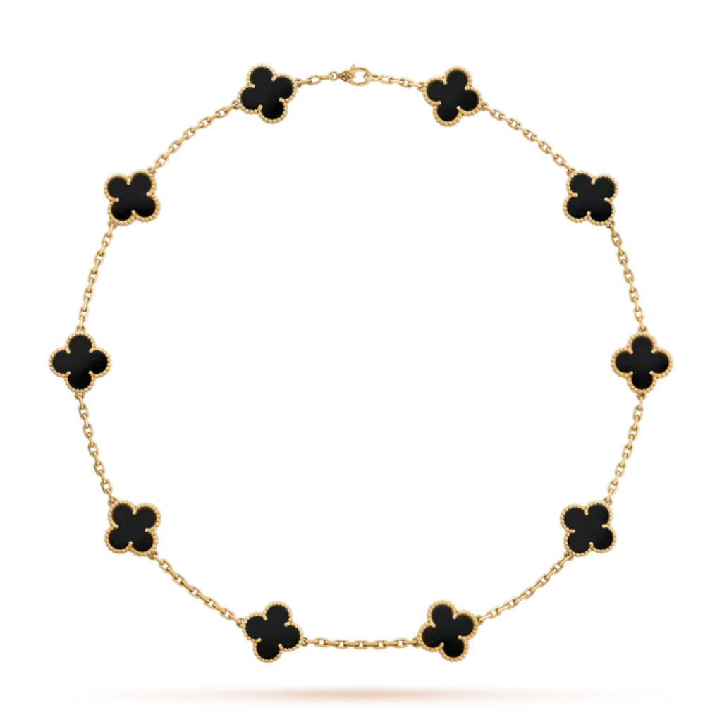 CLOVER | Halskette 10-Motiv Schwarz