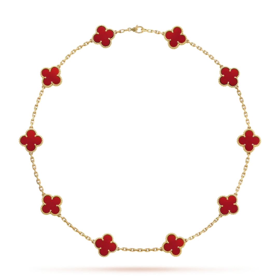 CLOVER | Halskette 10-Motiv Rot