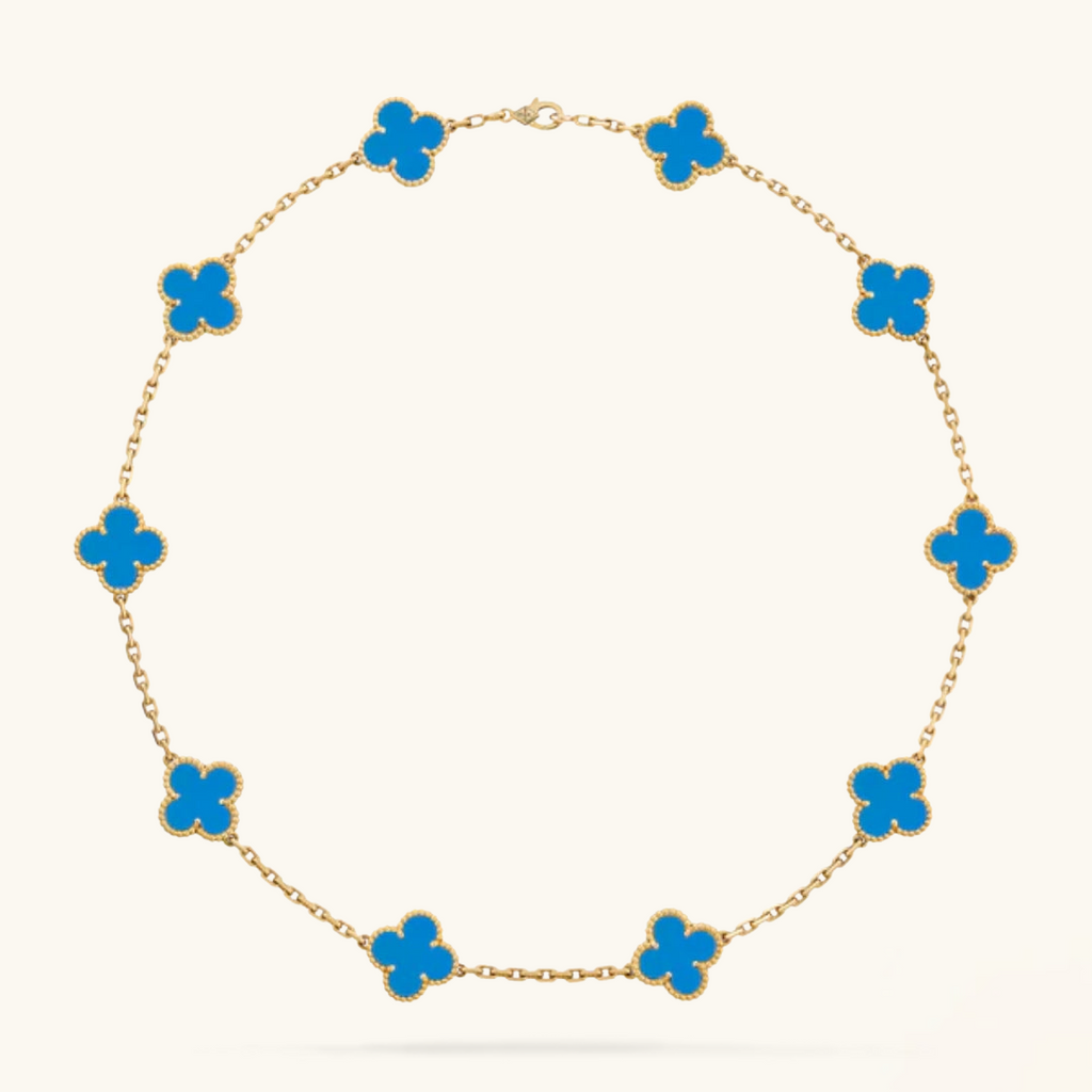 CLOVER | Halskette 10-Motiv Blau