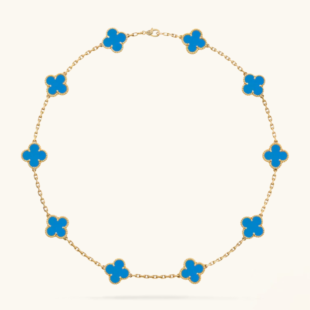 CLOVER | Halskette 10-Motiv Blau