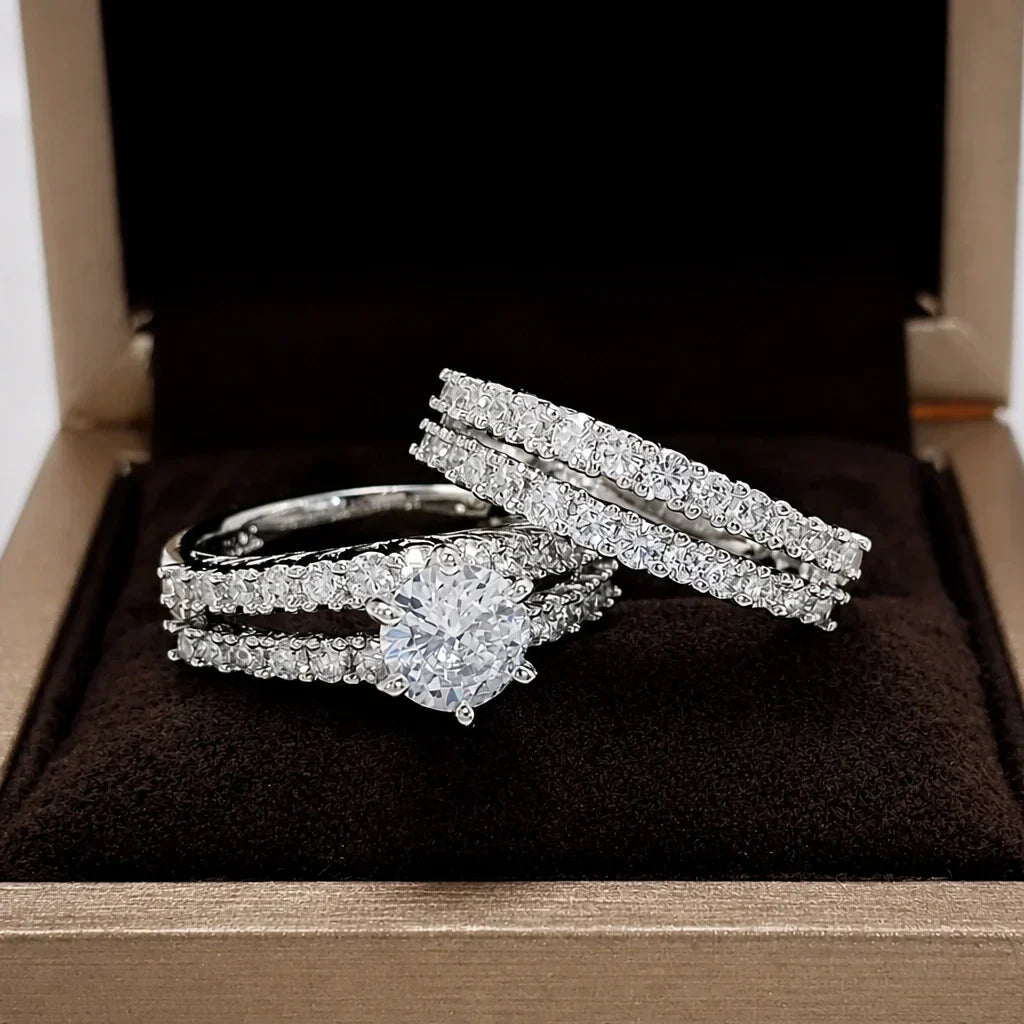 Ewiges Strahlen Goldring Set