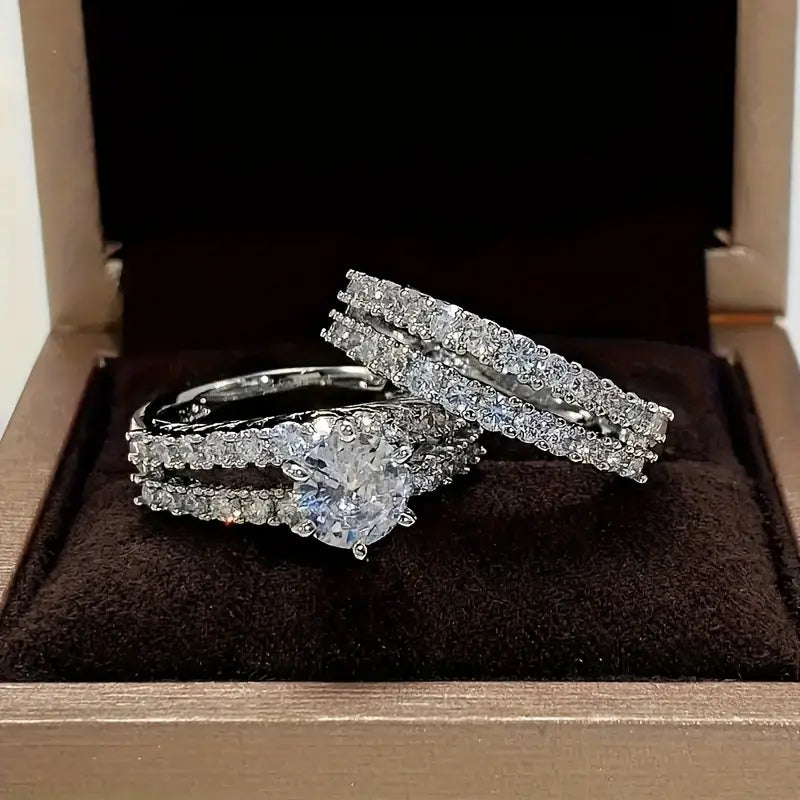 Ring-Set – Funkelnder Zirkonia-Glanz