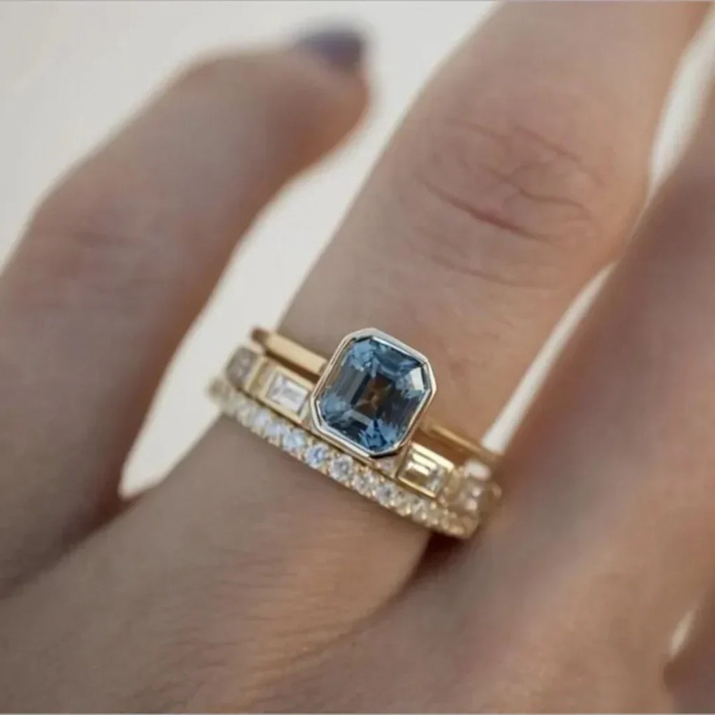 Goldblauer Ring Set