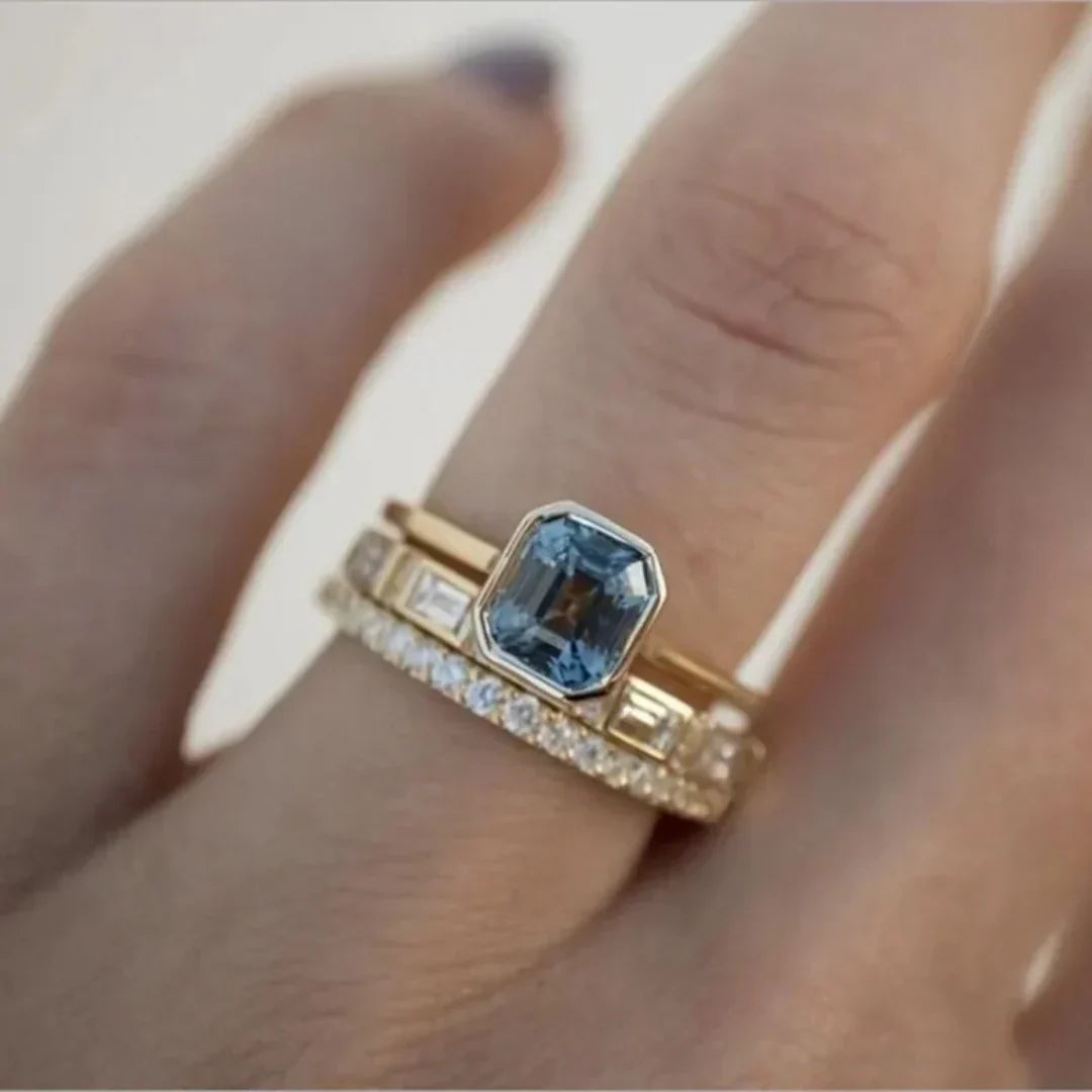 Goldblauer Ring Set