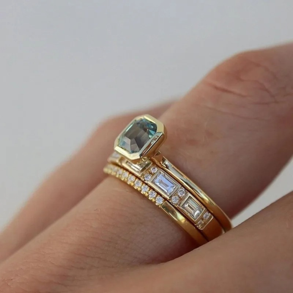 Goldblauer Ring Set