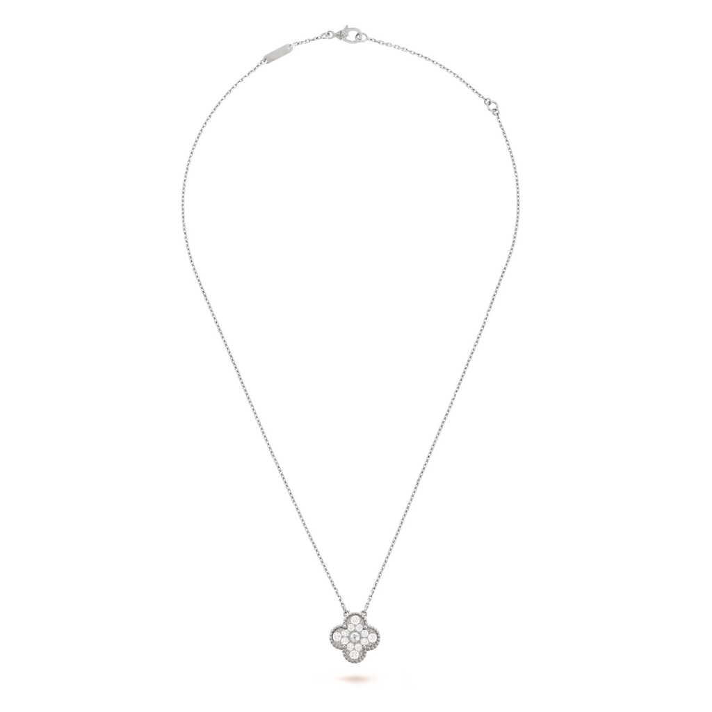 CLOVER | Halskette Weiß/Silber