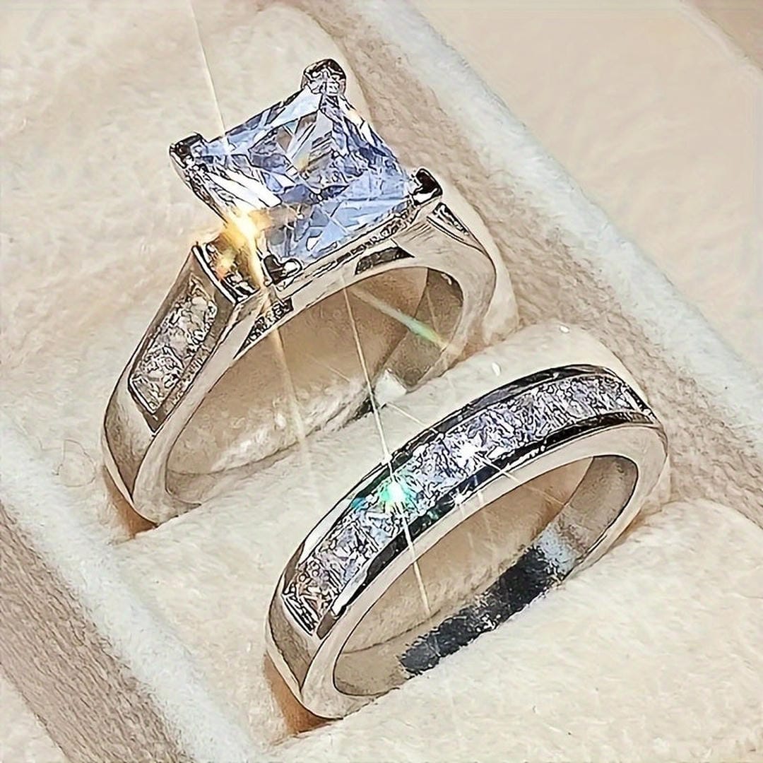 Exquisites Zirconia Versprechenring-Set