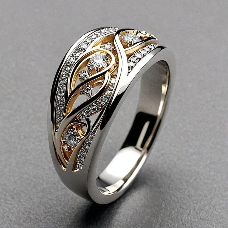 Ring – Offenes Gold-Silber-Design