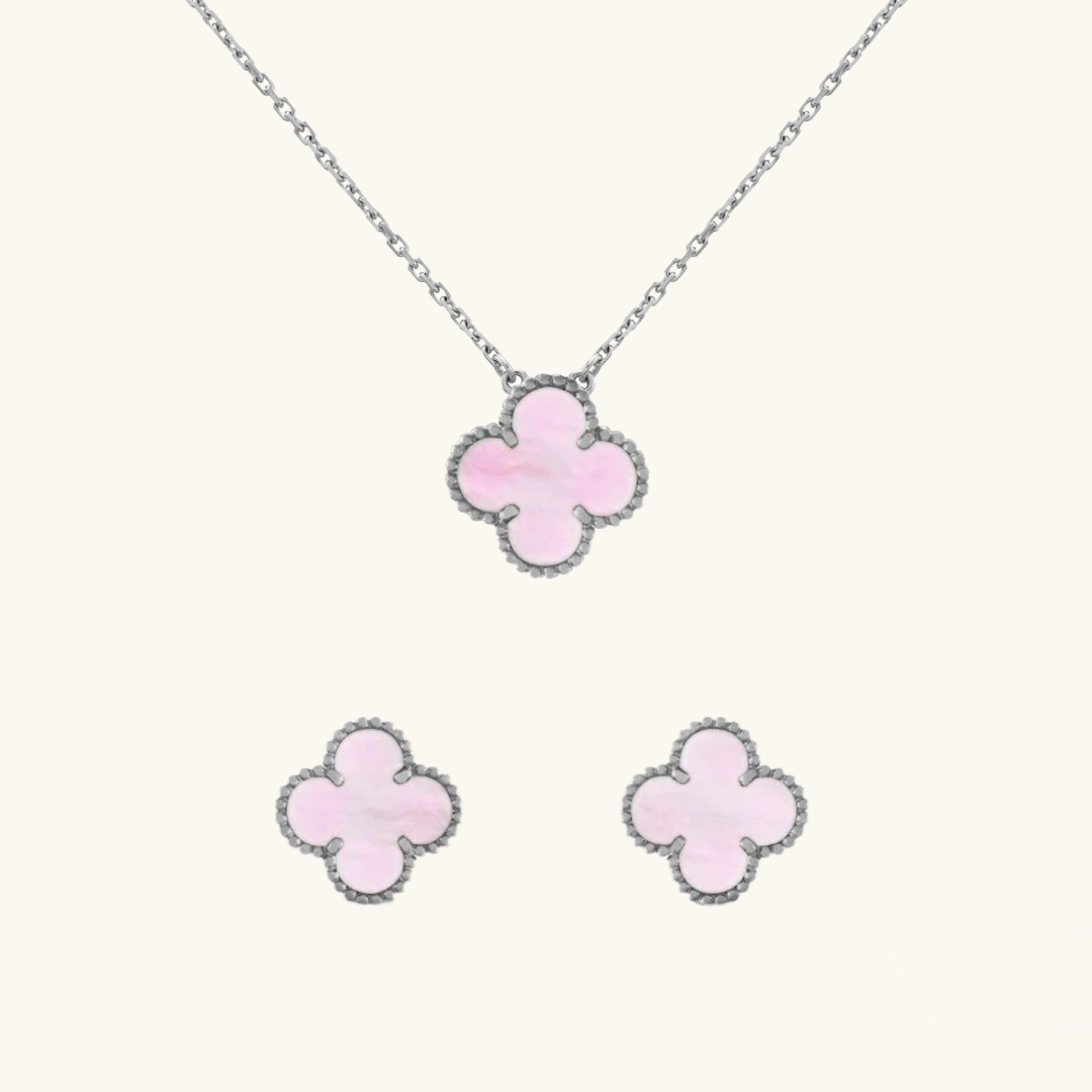 CLOVER | Schmuckset Pink/Silber 2-Bundle