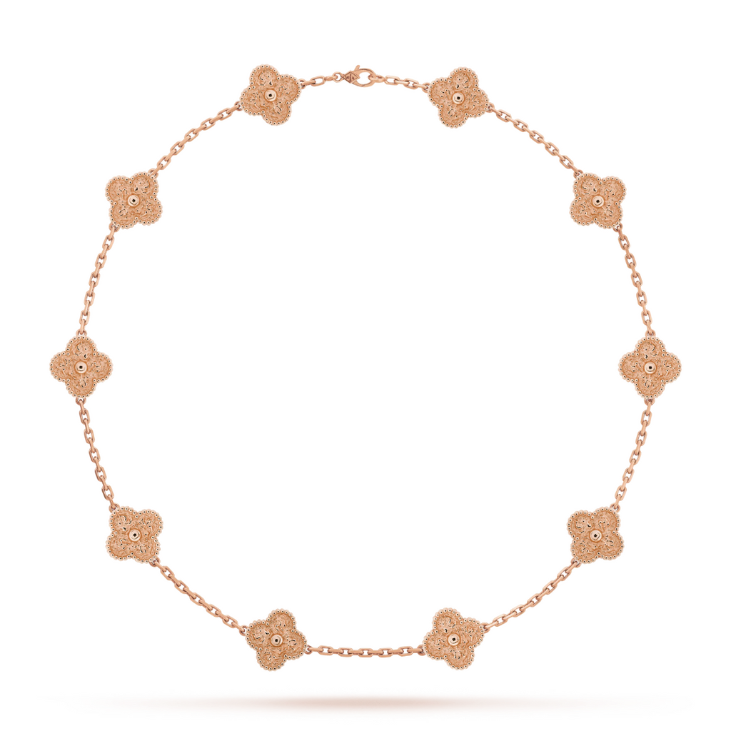 CLOVER | Halskette 10-Motiv Pink
