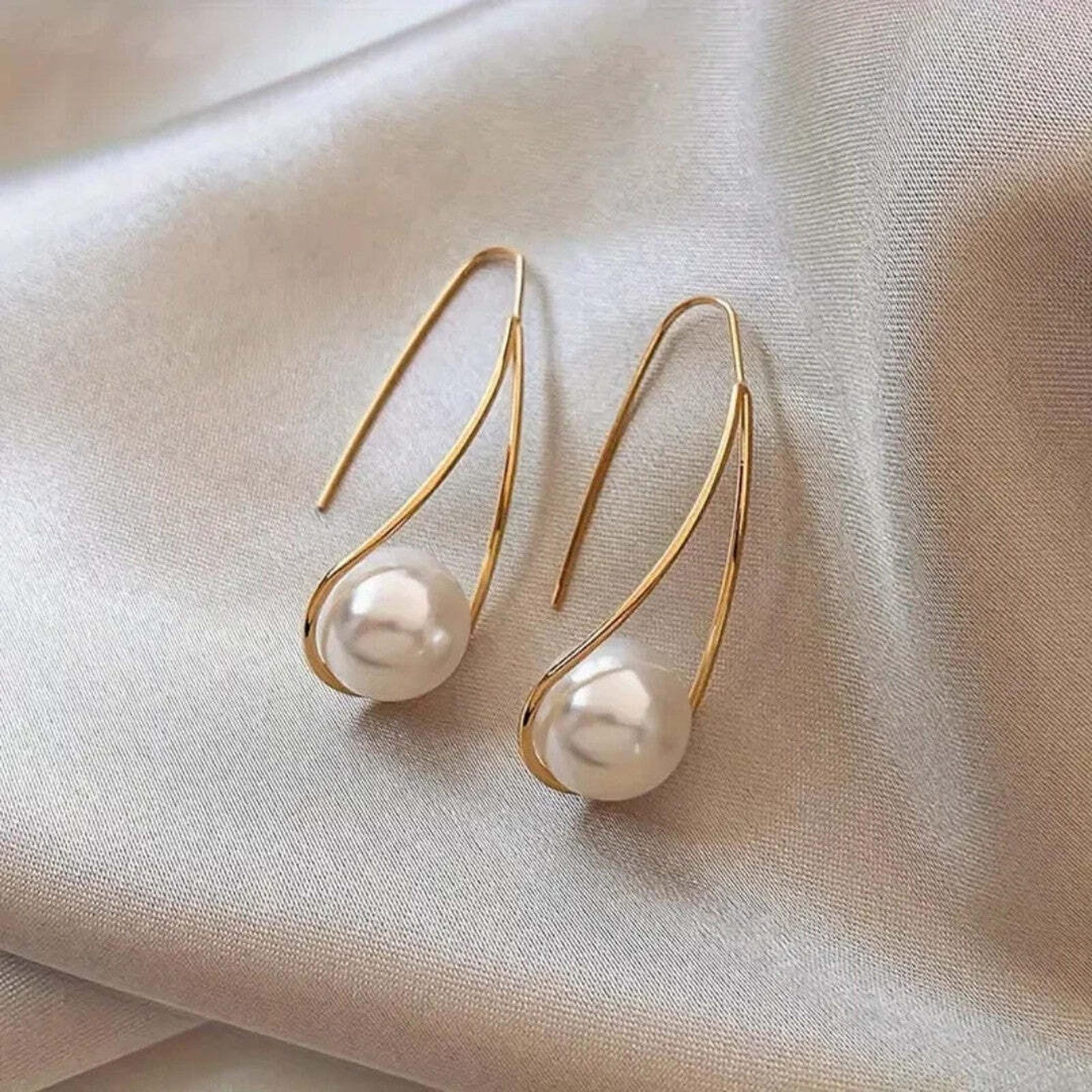 Elegante Perlenhäng Ohrringe