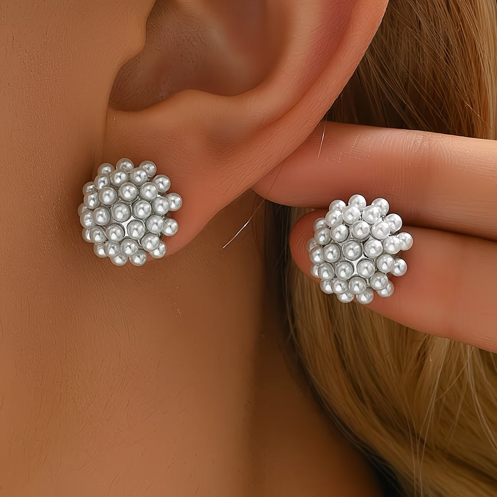 Perlen-Dome-Stud-Ohrringe