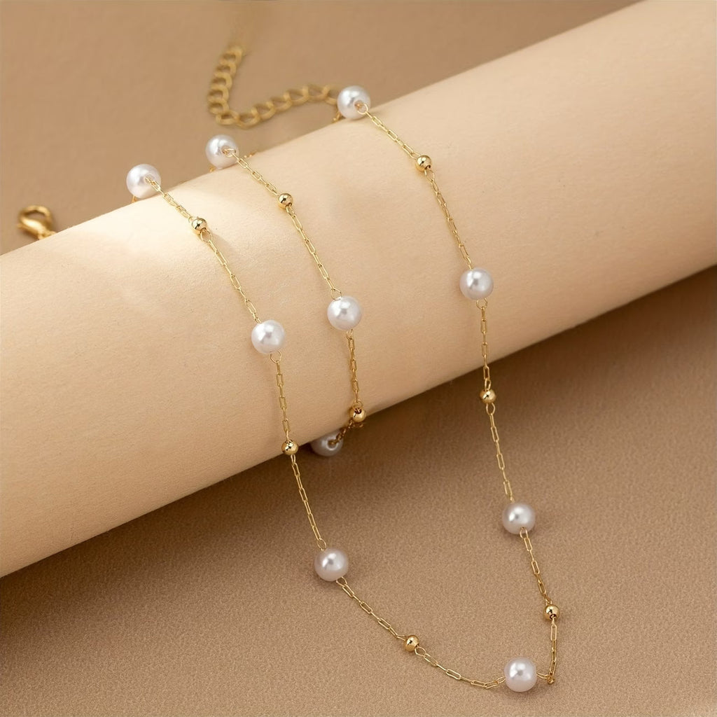 Zarte Perlenkette Set