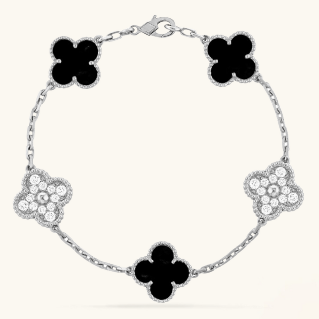 CLOVER | Armband Schwarz/Silber Prestige