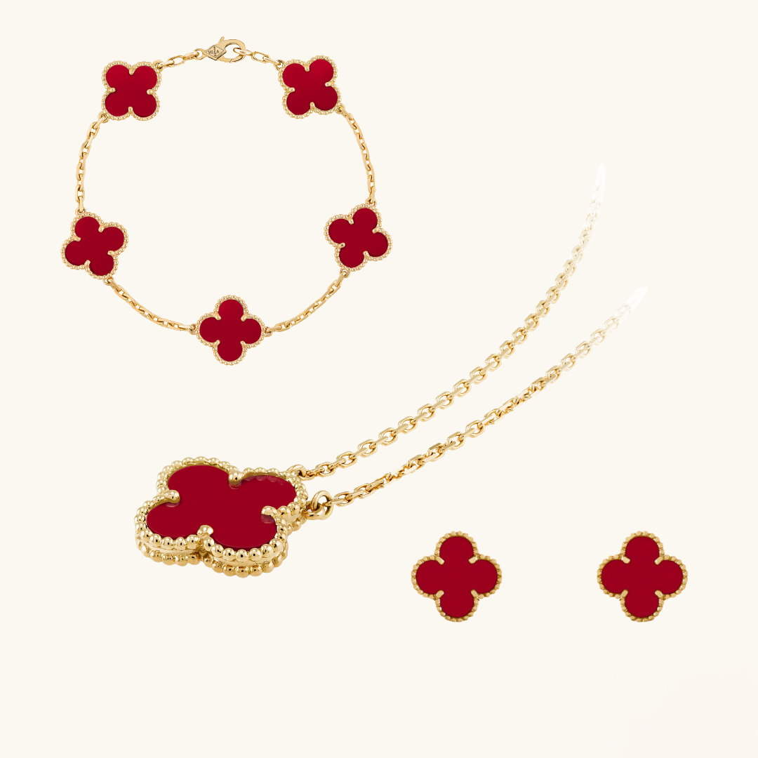 CLOVER | Schmuckset Premium Rot Bundle