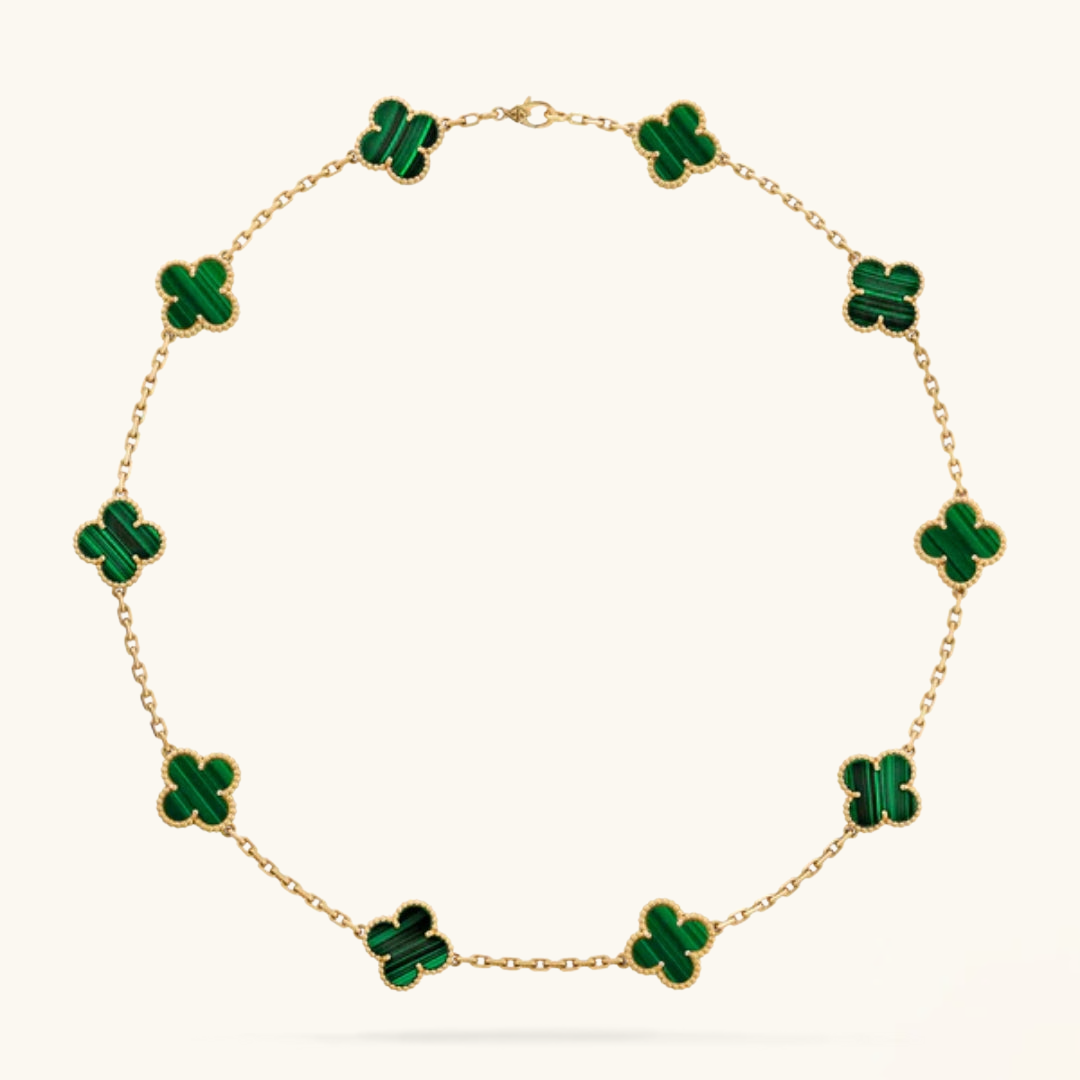 CLOVER | Halskette 10-Motiv Grün