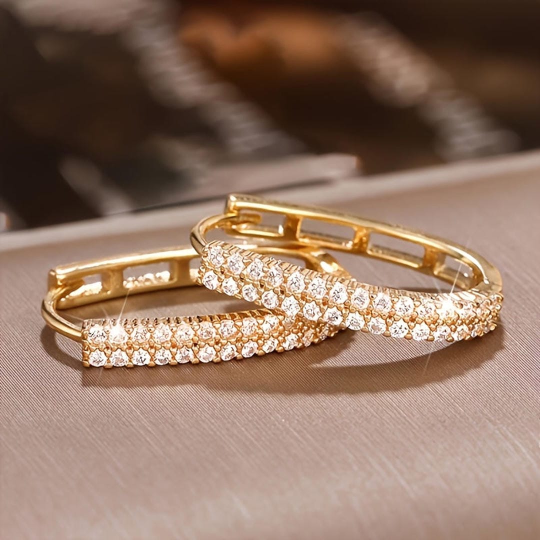 Elegante Runde Zirkonia Ohrringe