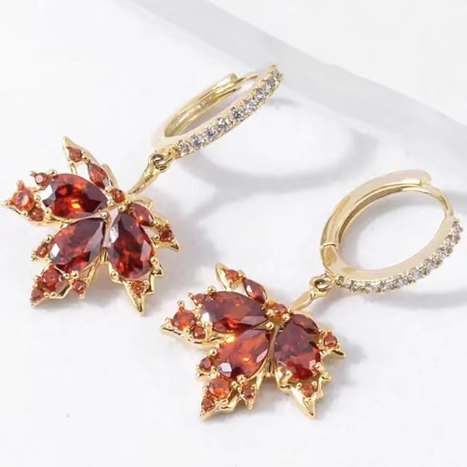 Zircon Blattglanz Goldohrringe