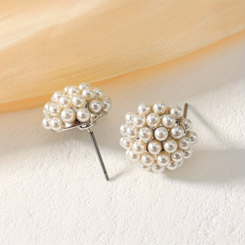 Perlen-Dome-Stud-Ohrringe