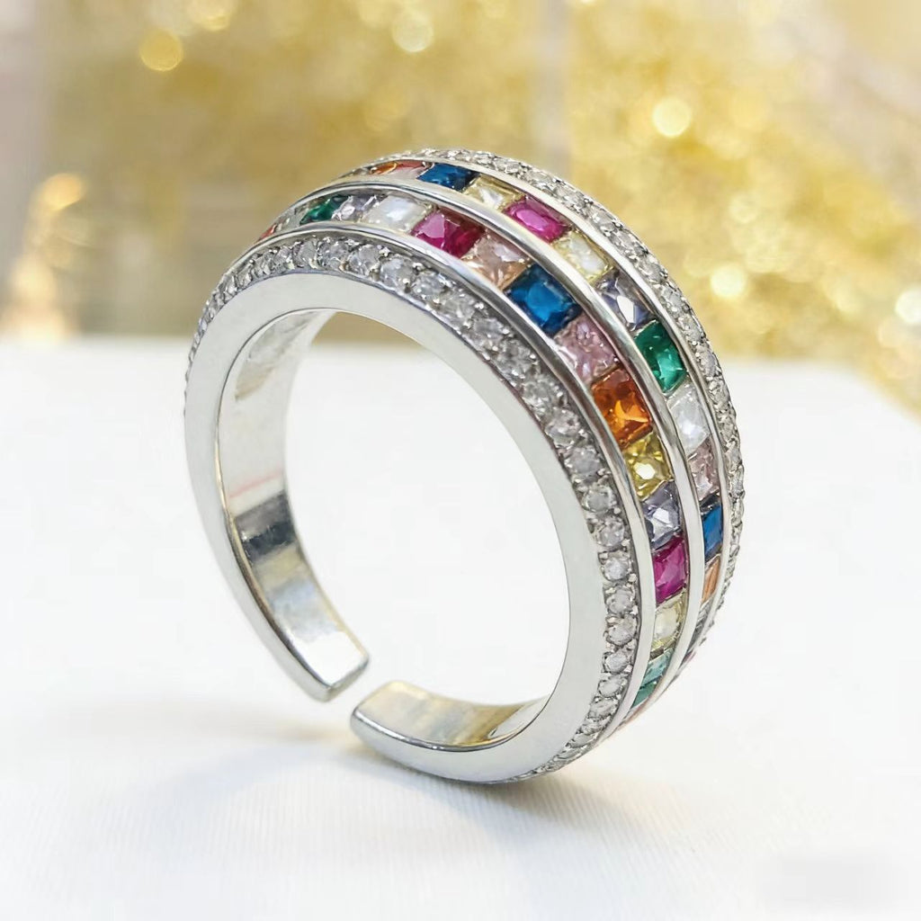 Regenbogenstein Eleganter Ring
