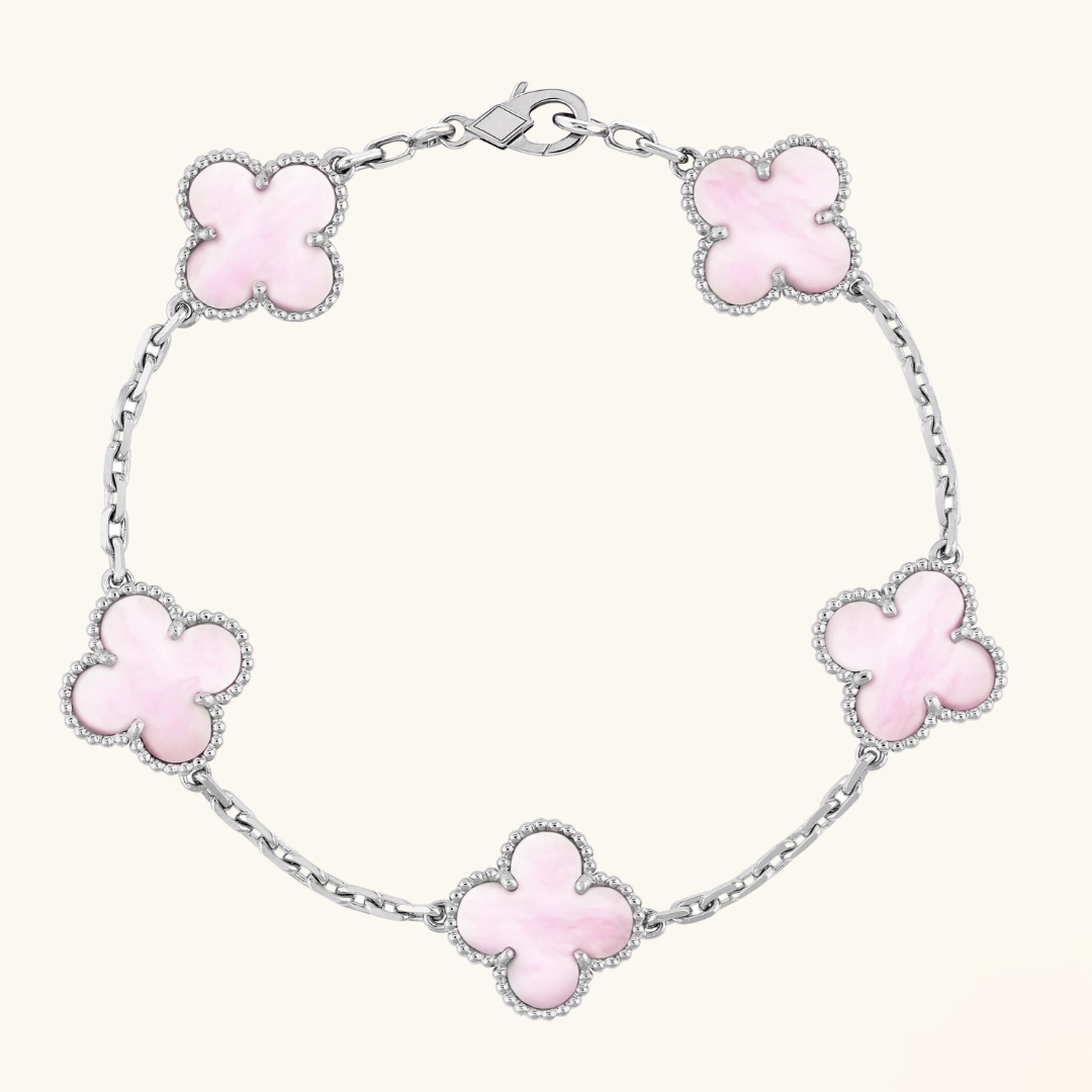 CLOVER | Armband Pink/Silber