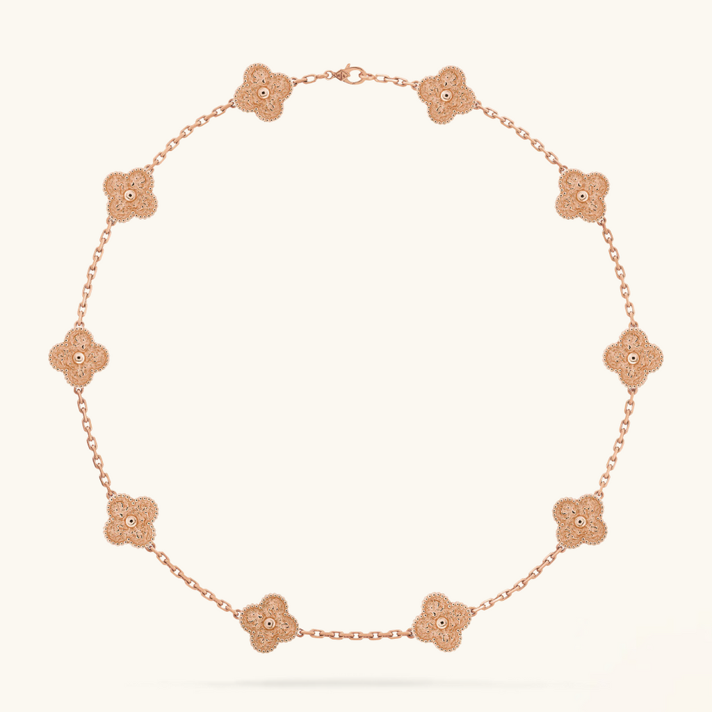 CLOVER | Halskette 10-Motiv Pink