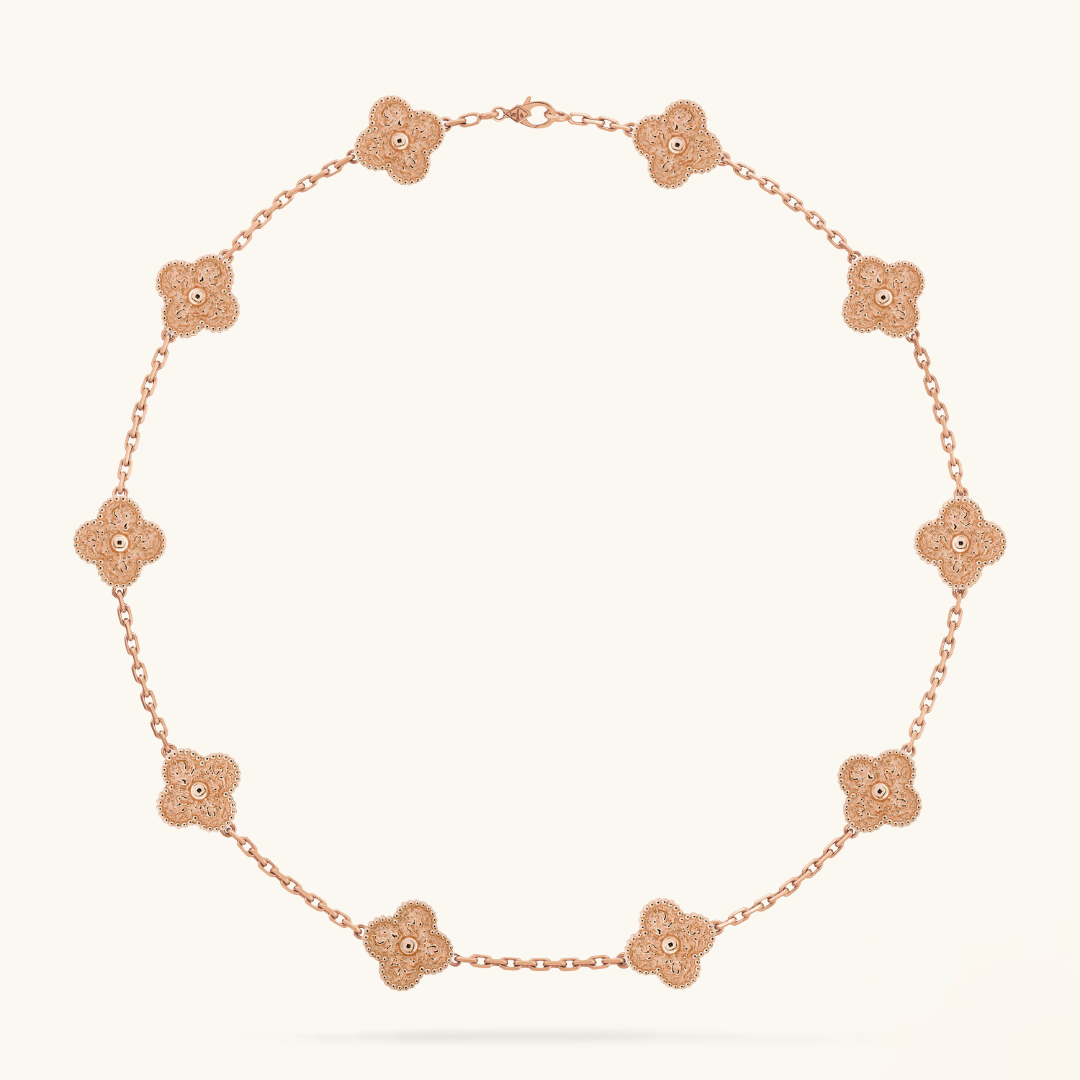 CLOVER | Halskette 10-Motiv Pink