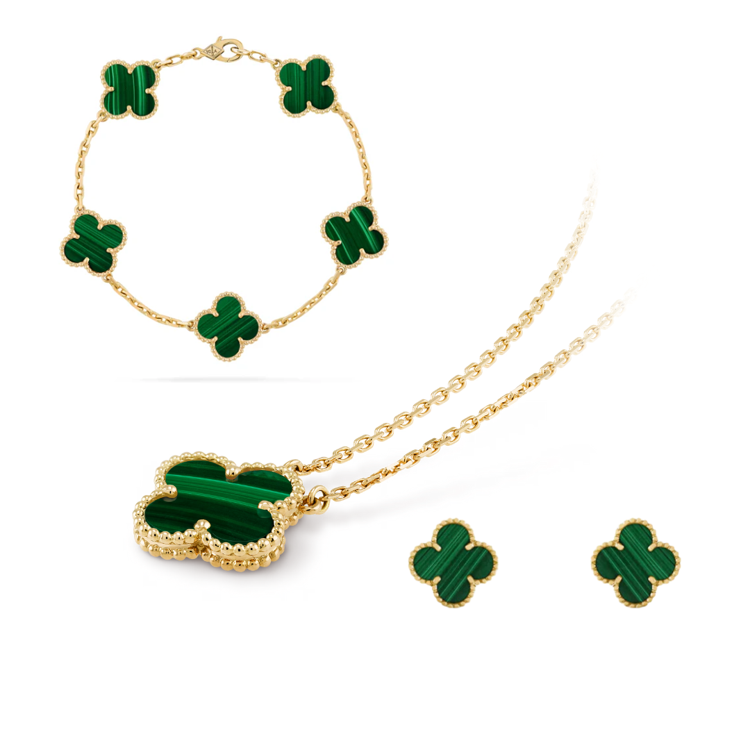 CLOVER | Schmuckset Premium Grün Bundle