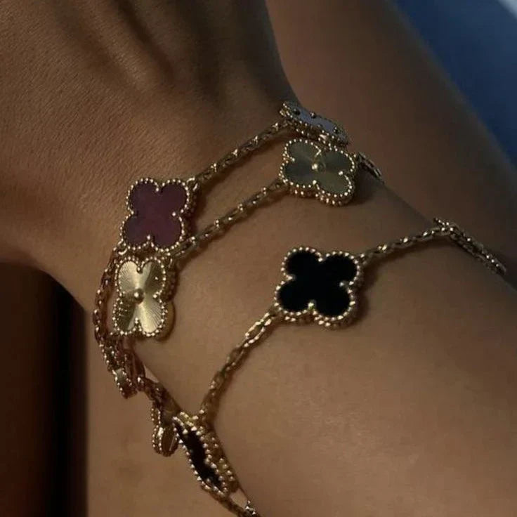 CLOVER | Armband Schwarz/Gold