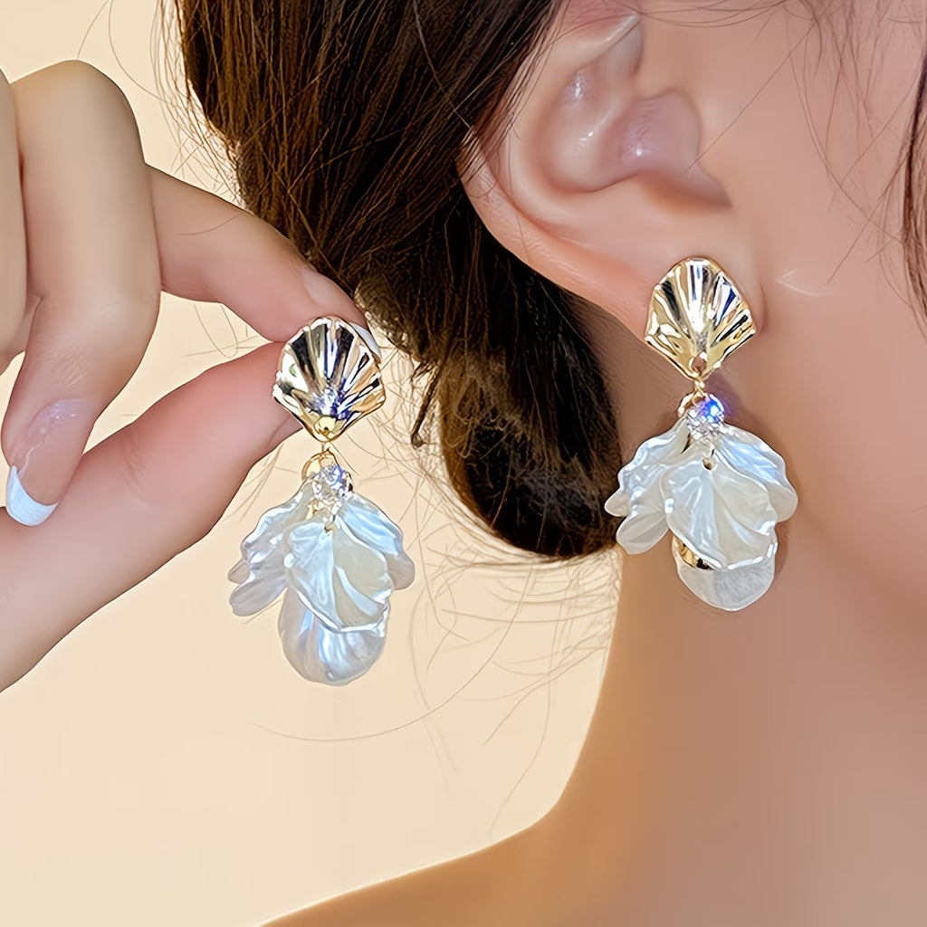 Die Frosted Petal Perlen Ohrringe