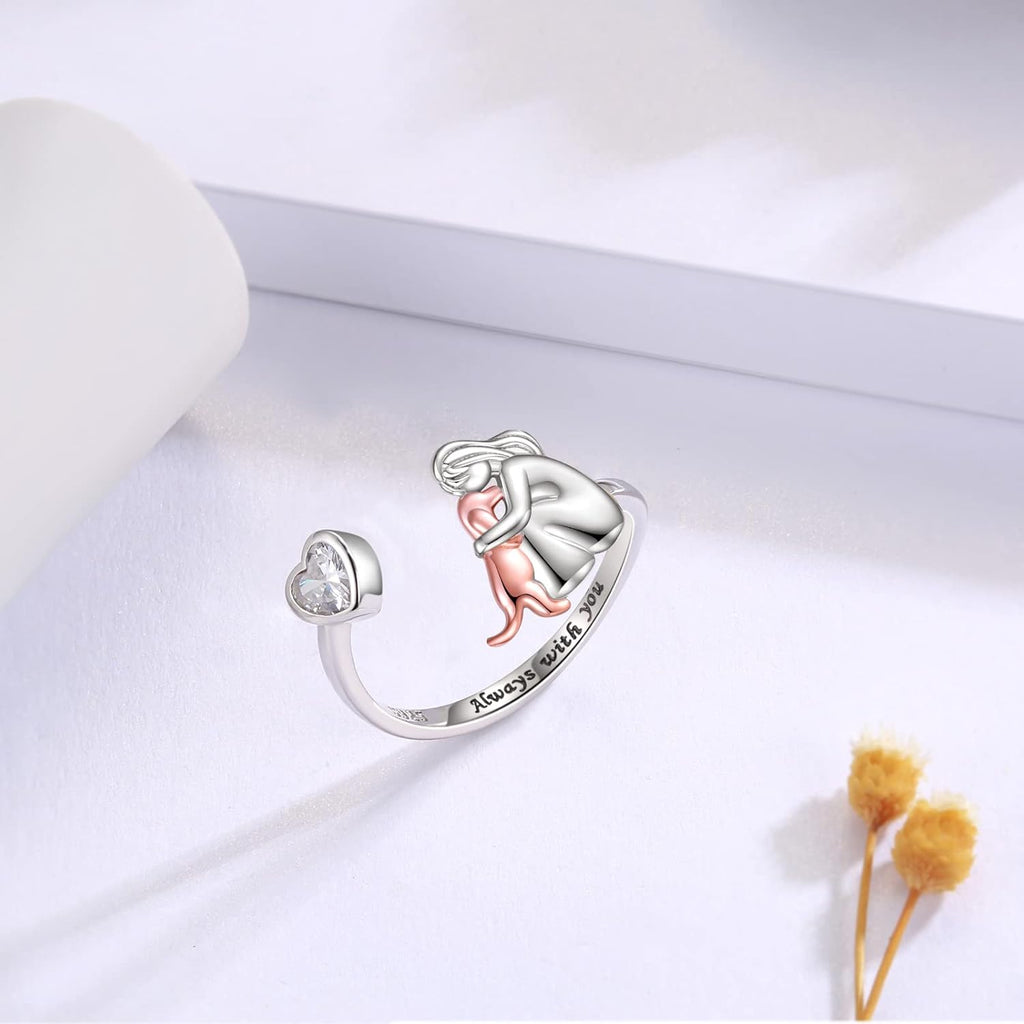 Silberner Hund Zirconia Ring