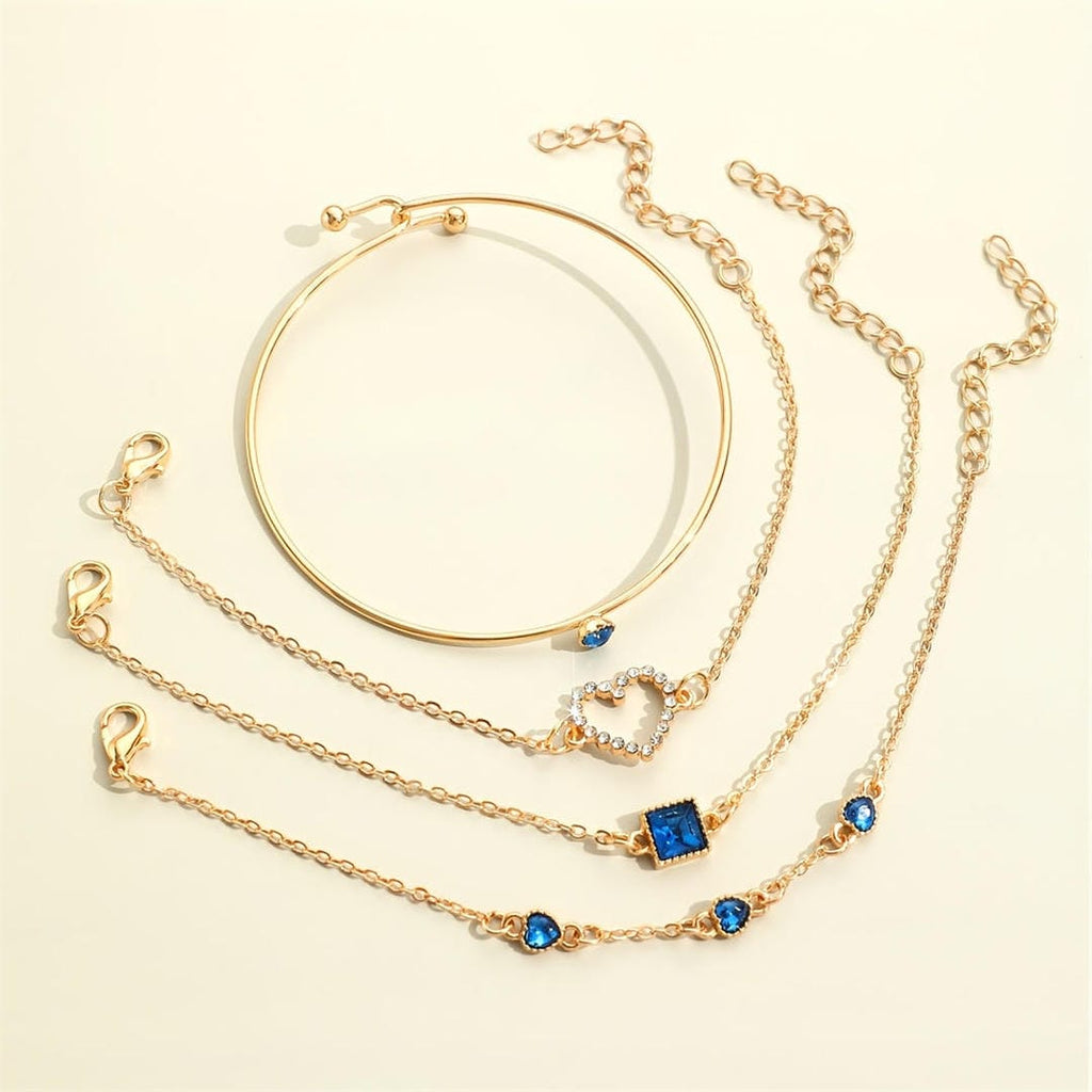 Sapphire Golden Hearts Armband-Set