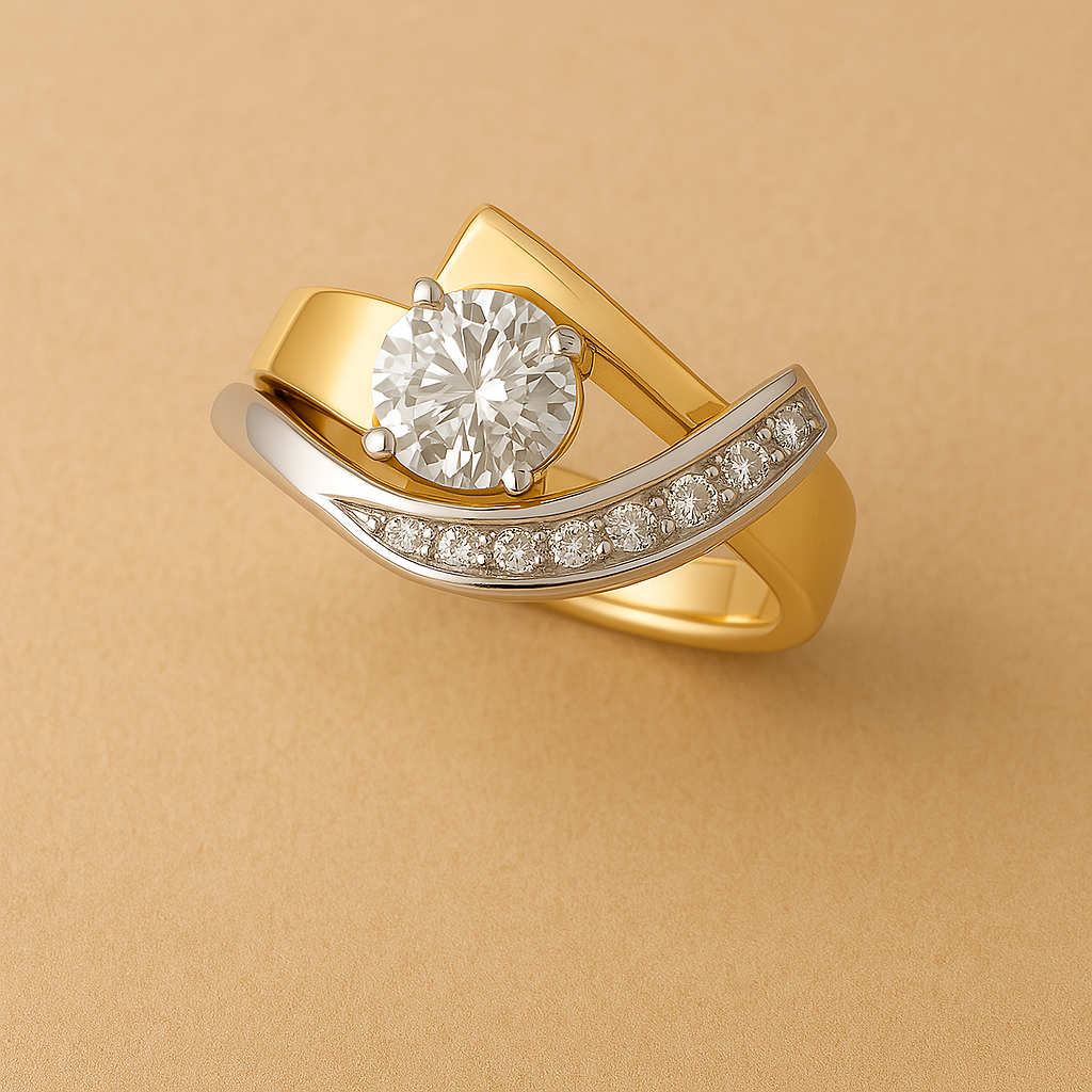 Radiance Unregelmäßiger Gold- und Silberring