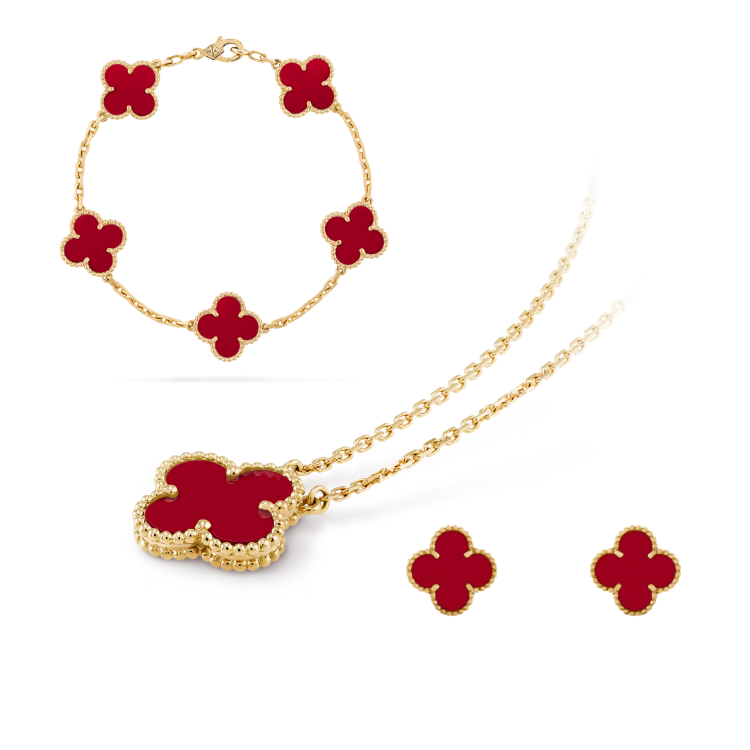 CLOVER | Schmuckset Premium Rot Bundle