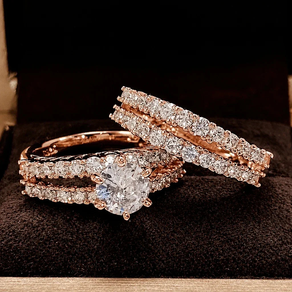 Eternal Radiance Weißgold Ring Set