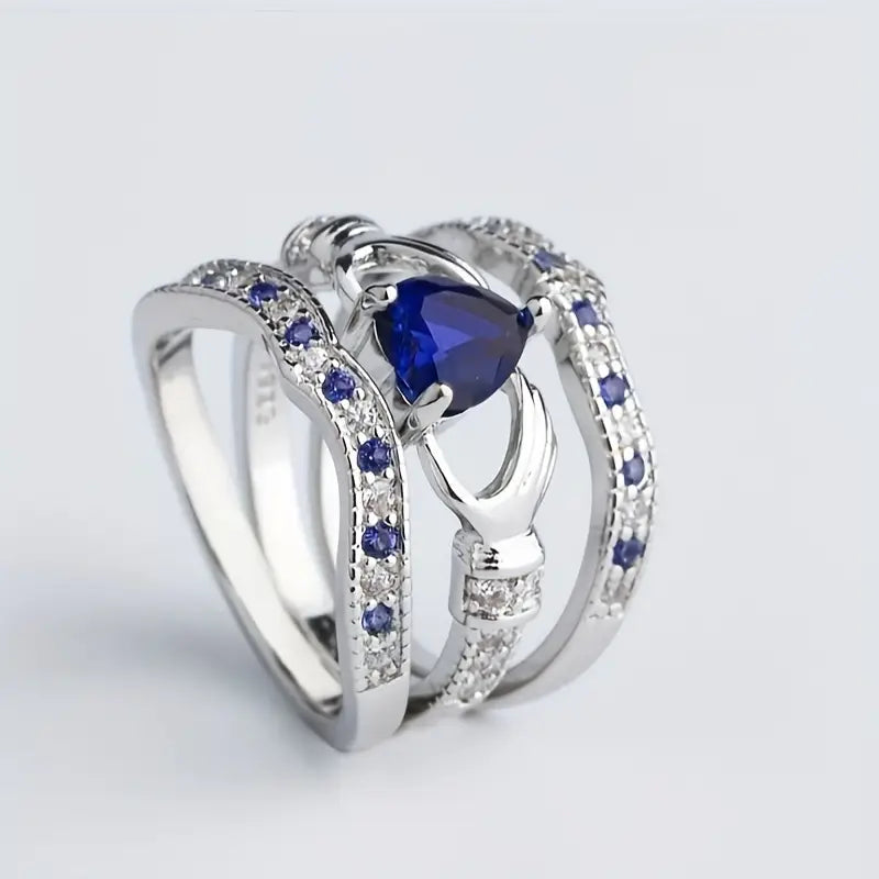 Ewiges Azura Weißgold-Ring-Set