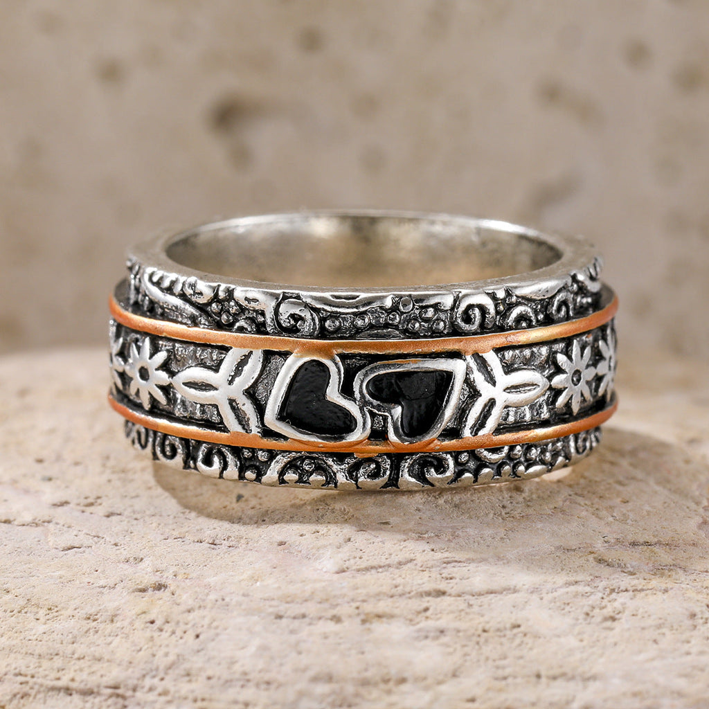 Gravierter Silber Heritage Ring