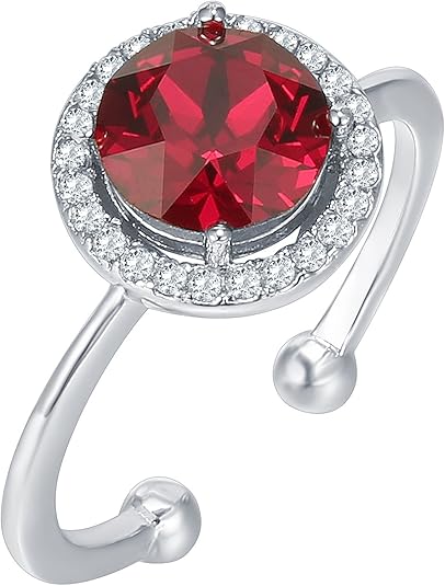 Crimson Glow Versprechen Rubin Weißgoldring