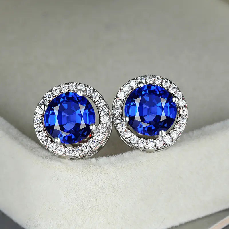 Celestine Blau Saphir Kreis Ohrringe