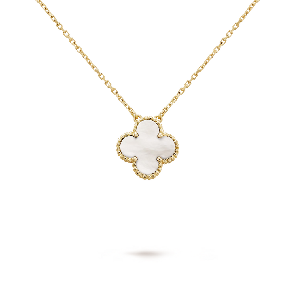 CLOVER | Halskette Weiß/Gold