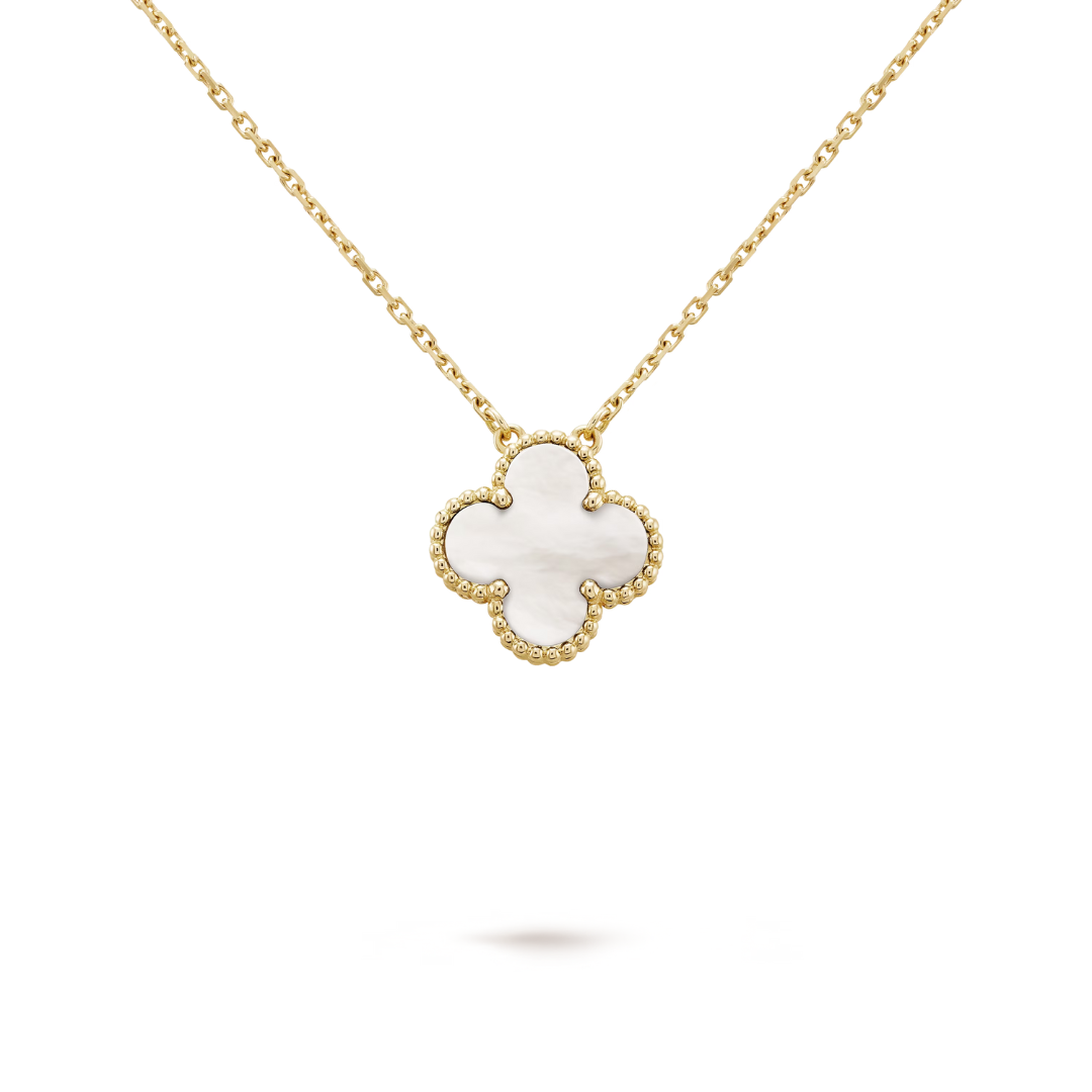 CLOVER | Halskette Weiß/Gold