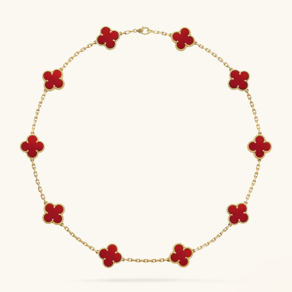 CLOVER | Halskette 10-Motiv Rot