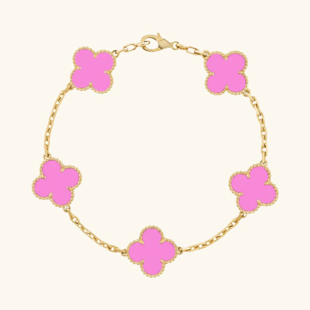 CLOVER | Armband Golden Neon Pink