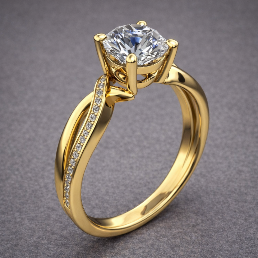 Eleganter Gold-Solitär-Ring