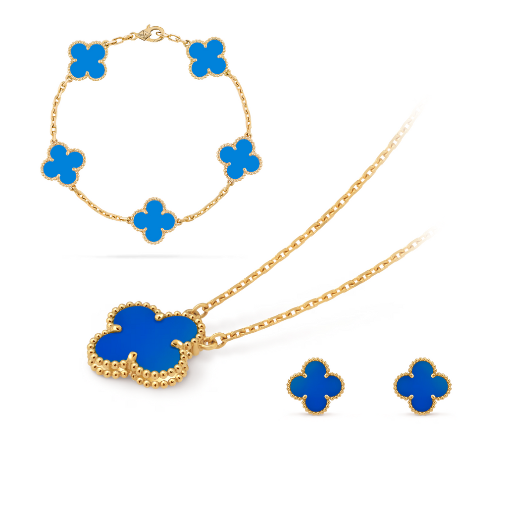 CLOVER | Schmuckset Premium Blau Bundle