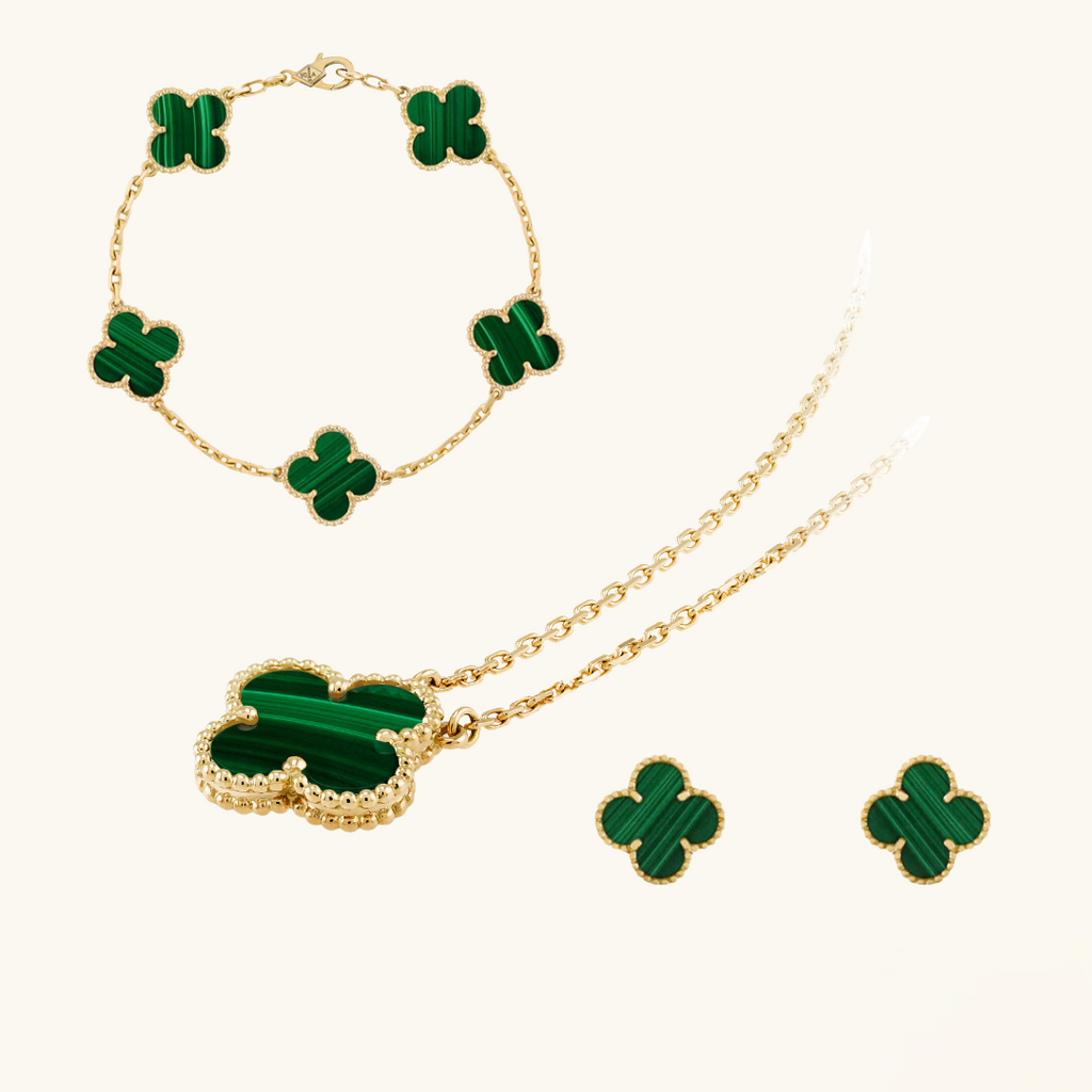 CLOVER | Schmuckset Premium Grün Bundle
