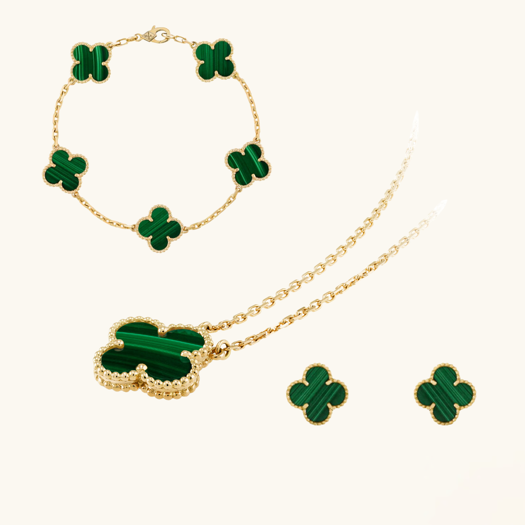 CLOVER | Schmuckset Premium Grün Bundle